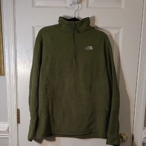 The North Face Olive Green Waffle Knit Fleece Pullover Men's Size M